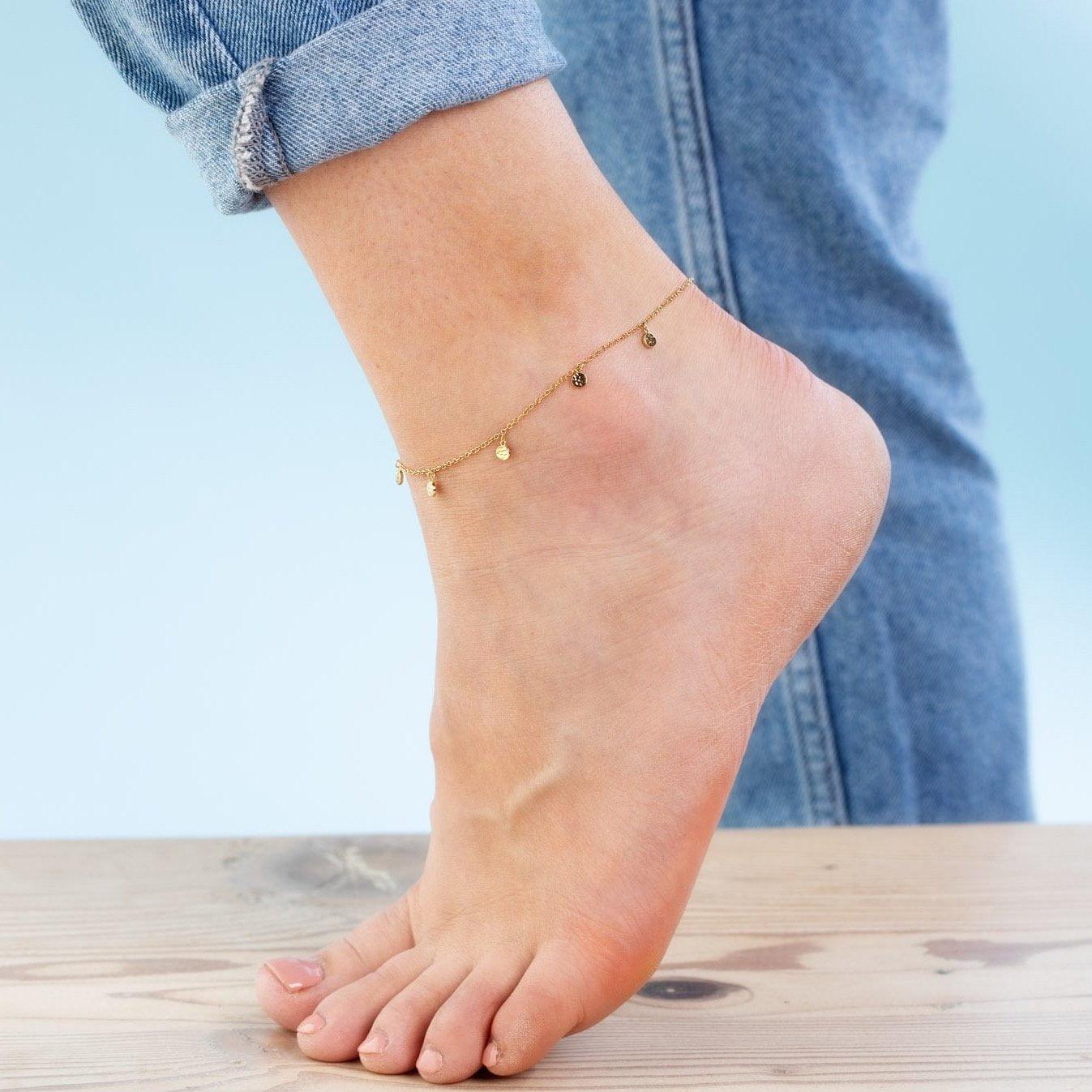 Scream Pretty Hammered Discs Anklet - Rococo Jewellery