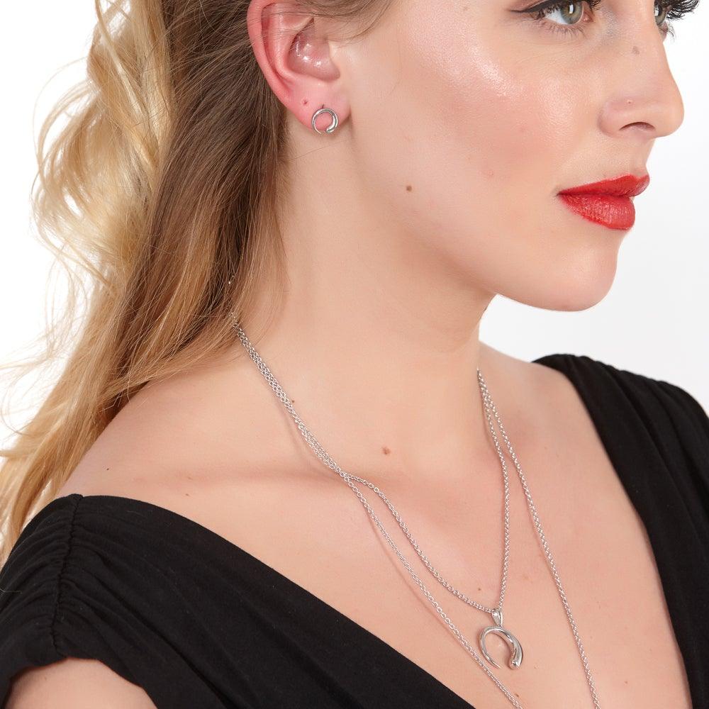 Lucy Q Luna Stud Earrings - Sterling Silver - Rococo Jewellery