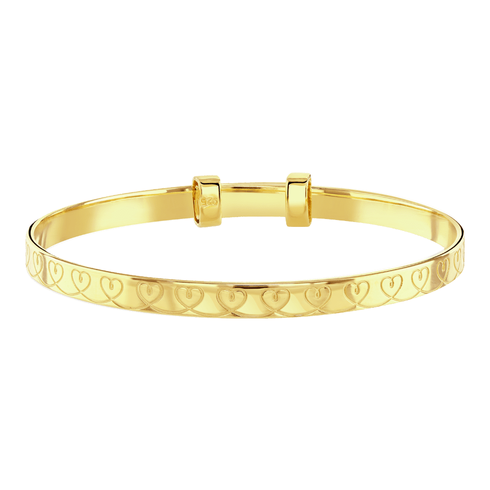 Little Star Jewellery Amari Gold Hearts Bangle - Rococo Jewellery