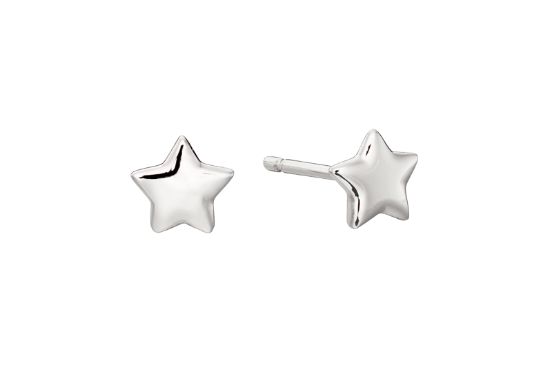 Little Star Ava-Plain Small Star Stud Earrings - Rococo Jewellery