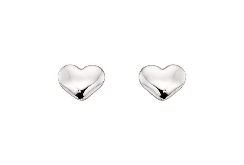 Little Star Phoebe- Plain Small Heart Stud Earrings - Rococo Jewellery