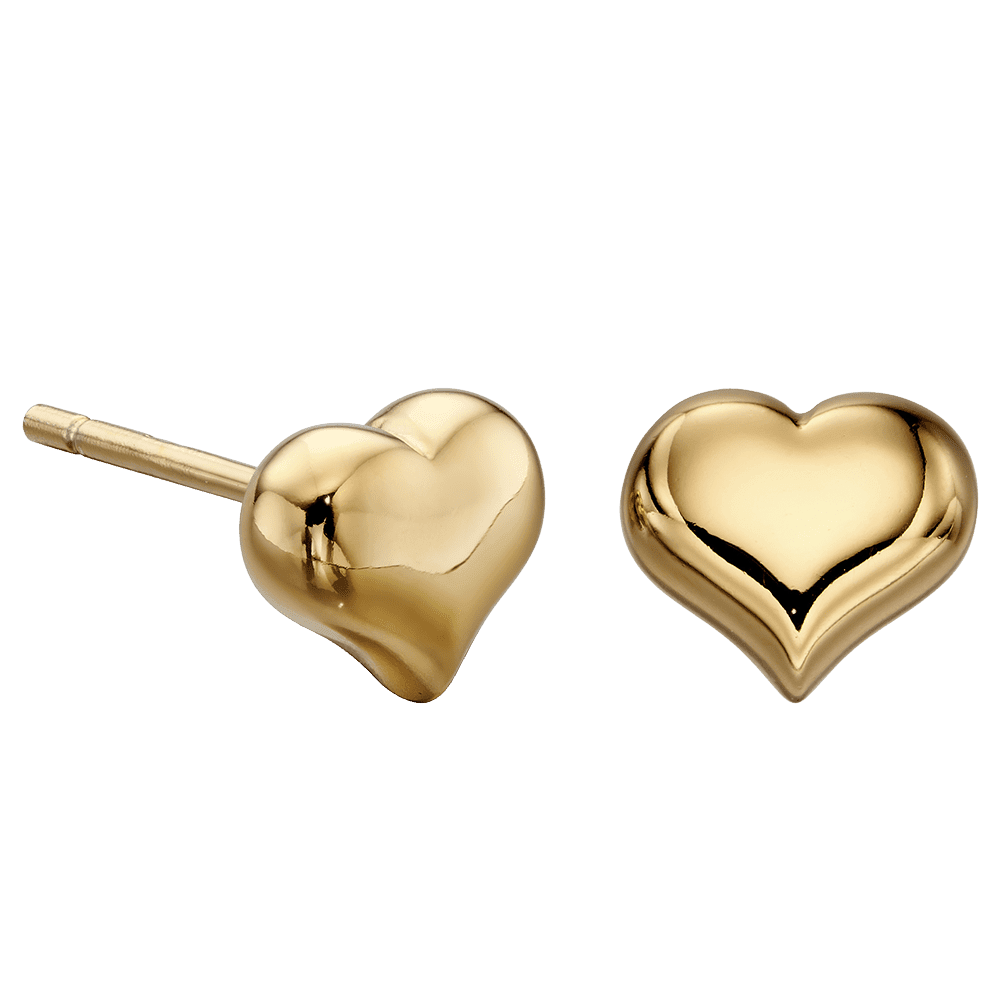 Little Star Aria - Gold Plated Heart Studs - Rococo Jewellery