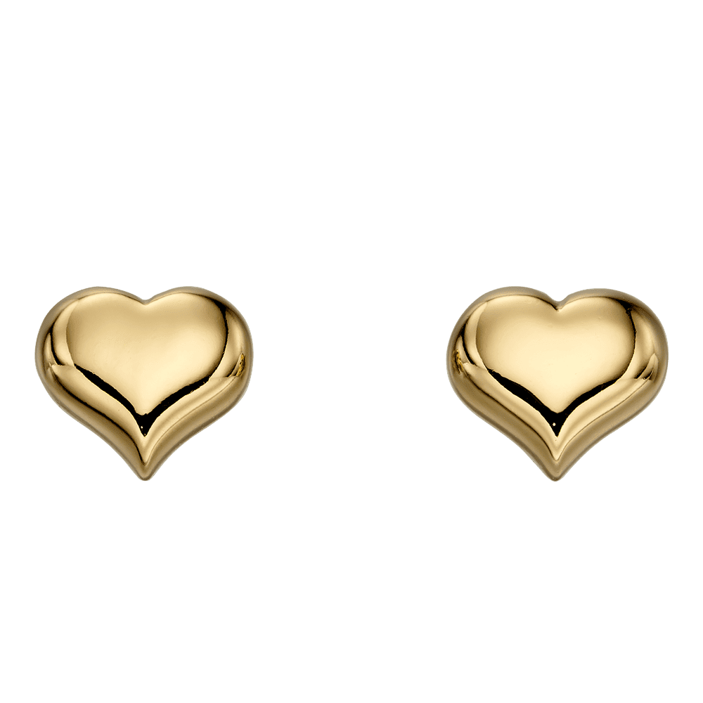 Little Star Aria - Gold Plated Heart Studs - Rococo Jewellery