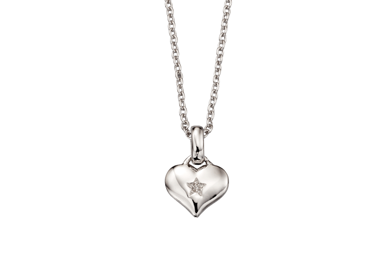 Little Star Bella Diamond Heart Pendant - Rococo Jewellery