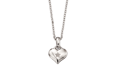 Little Star Bella Diamond Heart Pendant - Rococo Jewellery