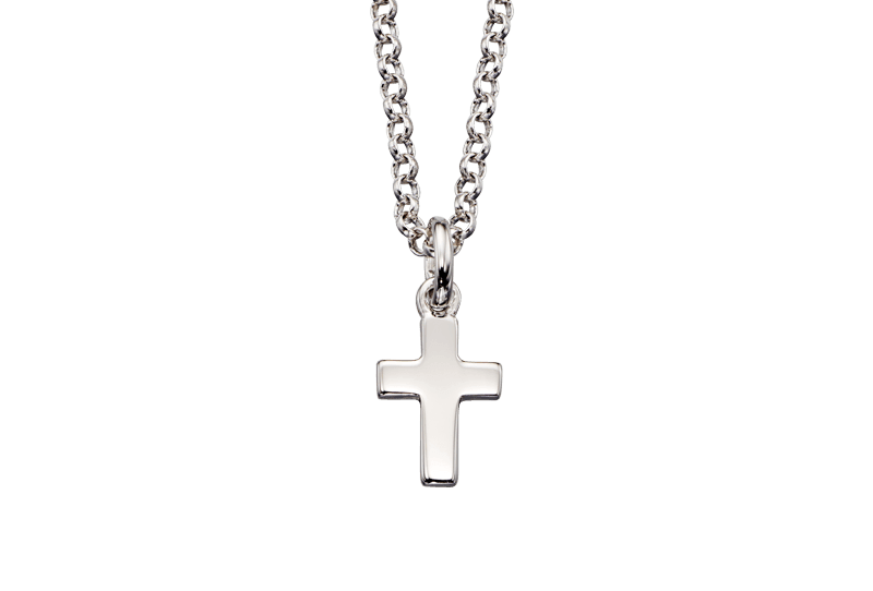 Little Star Kaia Plain Small Cross Pendant and Chain - Rococo Jewellery