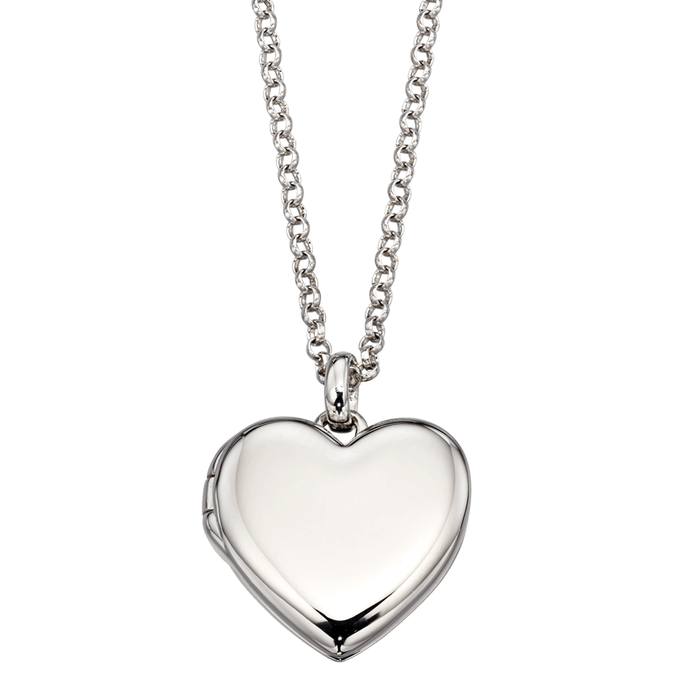 Little Star Olivia Plain Medium Heart Locket and Chain - Rococo Jewellery