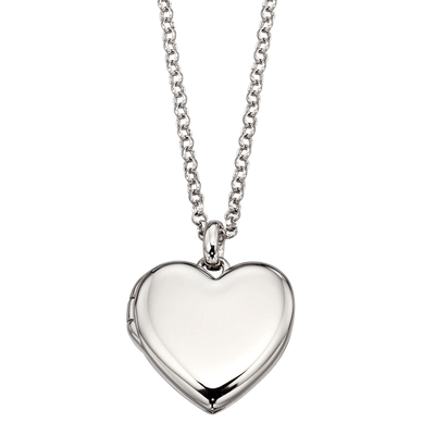 Little Star Olivia Plain Medium Heart Locket Pendant - Rococo Jewellery