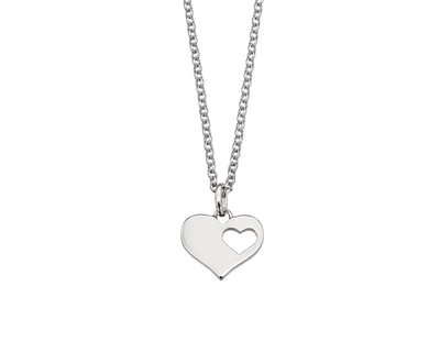 Little Star Sterling Silver Hanneli Adult Cut Out Heart Necklace - Rococo Jewellery