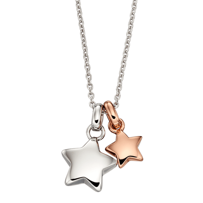 Little Star Rose Gold and Sterling Silver Suki Double Star Pendant - Rococo Jewellery