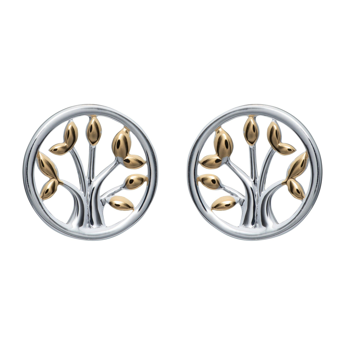 Unique & Co Tree of Life Stud Earrings - 18ct Gold Vermeil - Rococo Jewellery