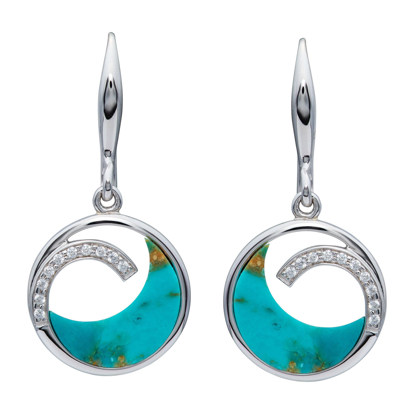 Unique & Co Turquoise Drop Earrings - Sterling Silver - Rococo Jewellery