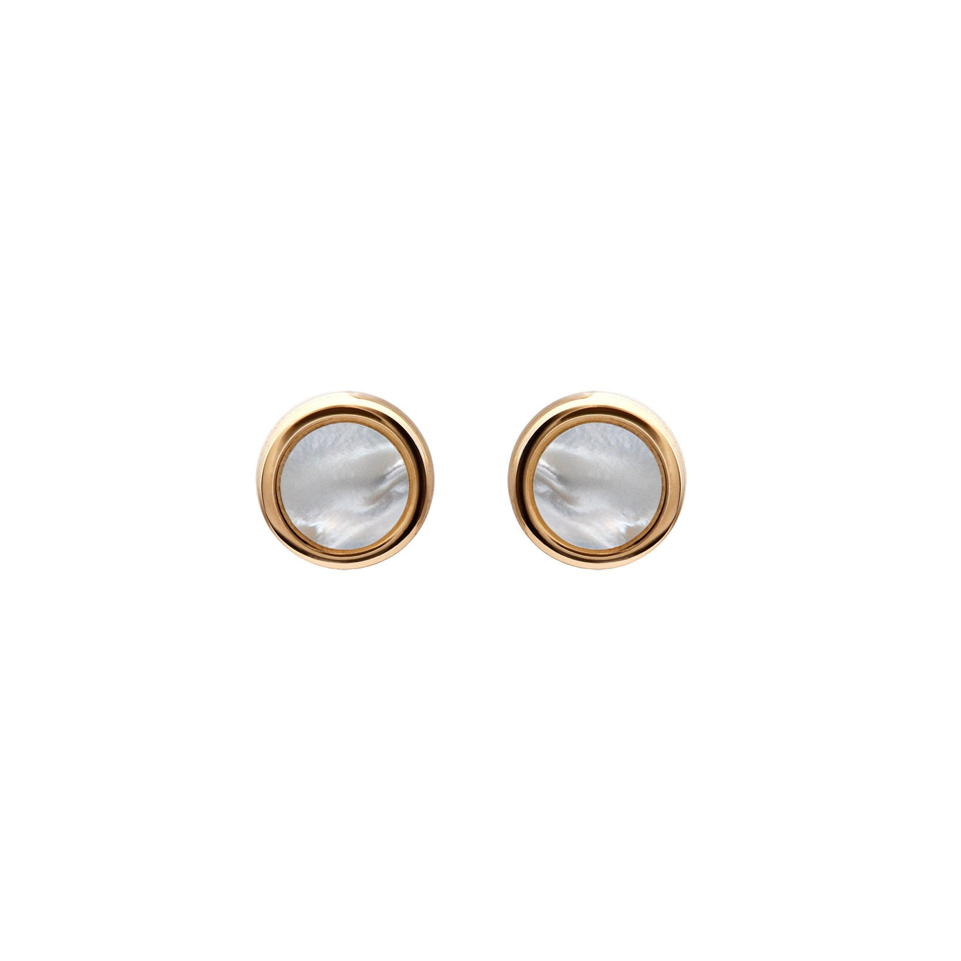 Unique & Co 18ct Gold Mother of Pearl Stud Earrings - Rococo Jewellery