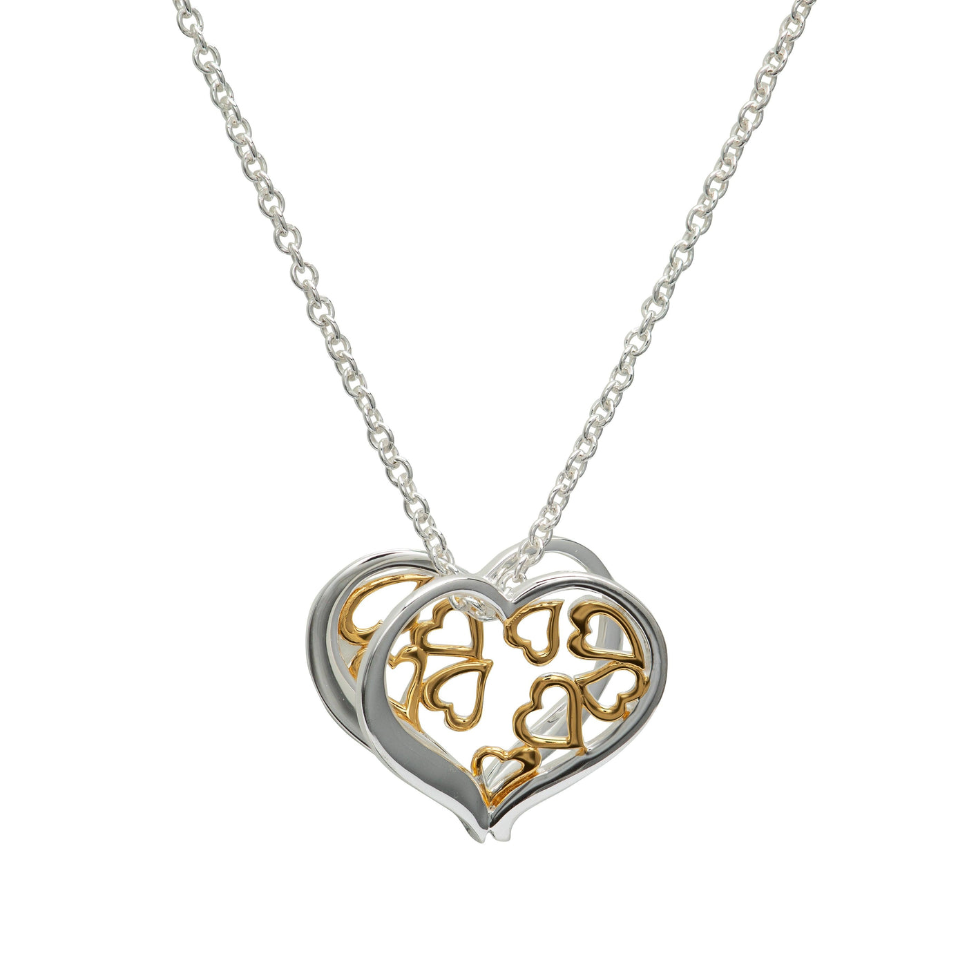 Unique & Co Hearts Necklace - 18ct Gold Vermeil - Rococo Jewellery