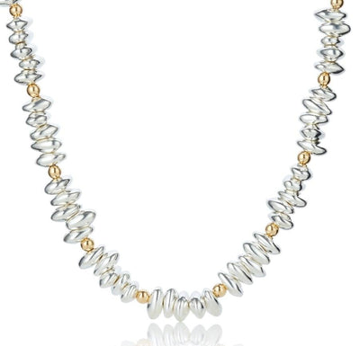 Lavan Sterling Silver Pebbles & Gold Necklace - Rococo Jewellery