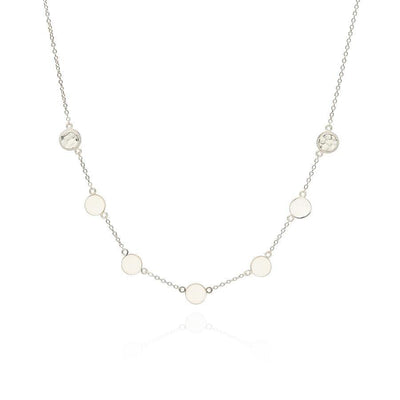 Anna Beck Hammered Station Necklace - Reversible Gold and Silver - Rococo Jewellery