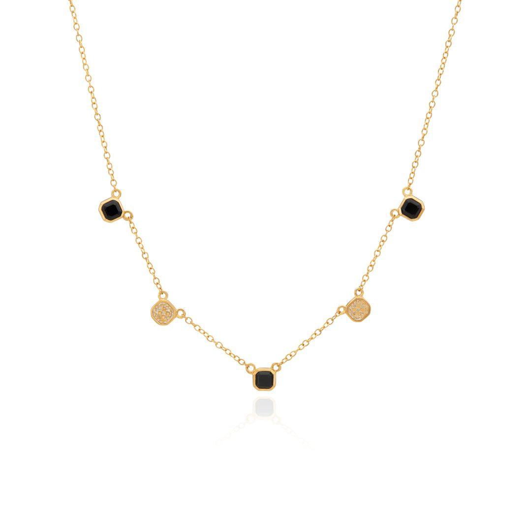 Anna Beck Black Onyx Collar Necklace - Rococo Jewellery