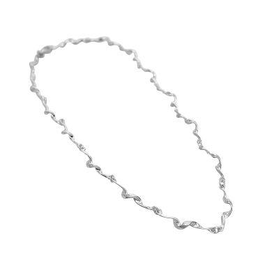 Silver Ribbon Necklace - Rococo Jewellery