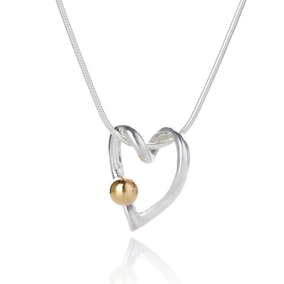 Lavan Open Heart 9ct Gold Sphere Necklace - Rococo Jewellery