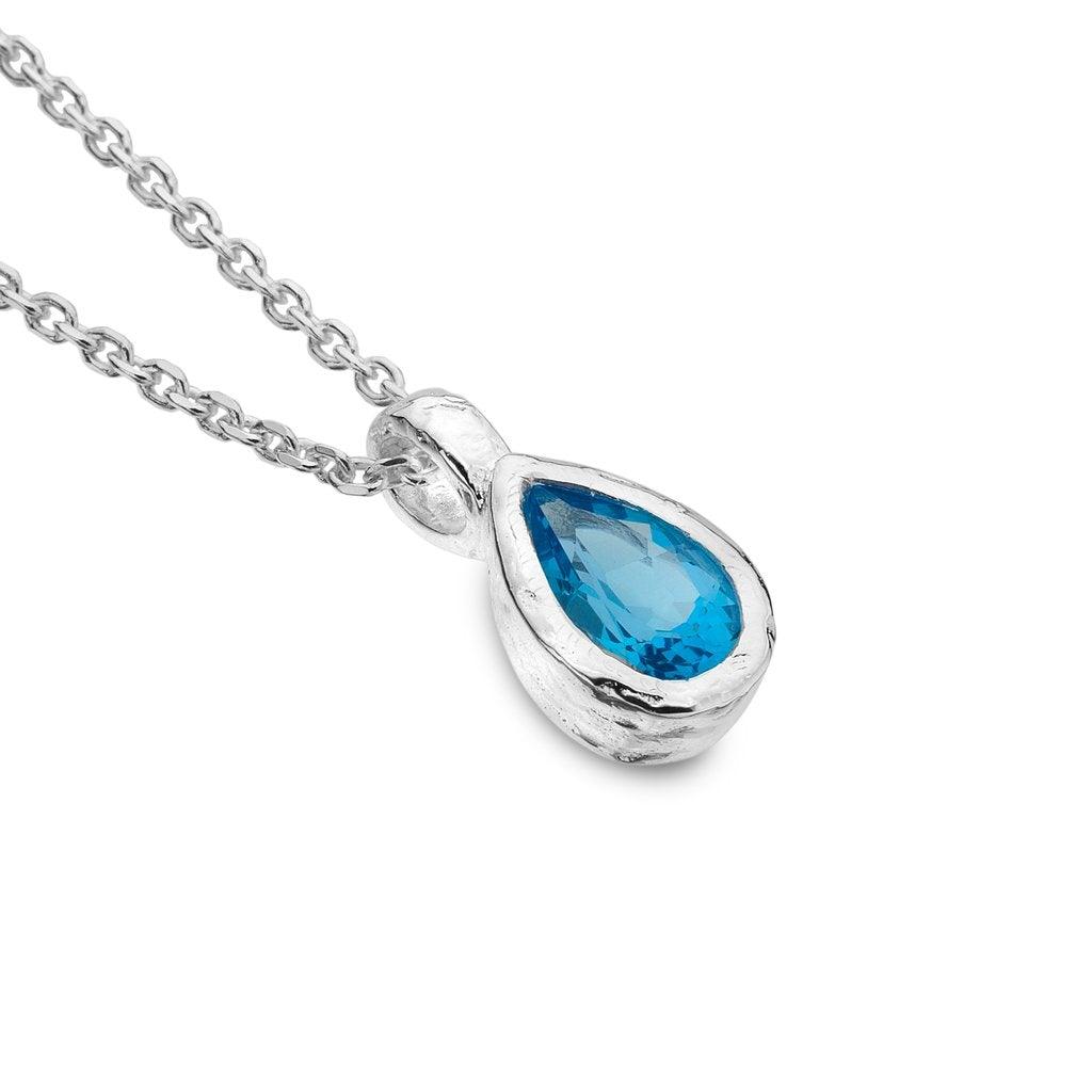 Sea Gems Blue Topaz Ocean Droplet Pendant - Rococo Jewellery