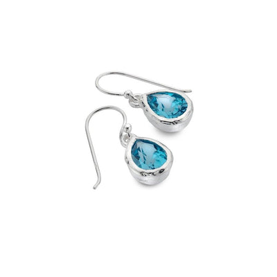 Sea Gems Blue Topaz Ocean Droplet Earrings - Rococo Jewellery