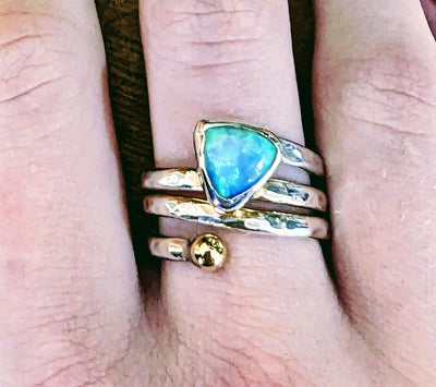 Lavan 9ct Gold and Opal Ring - Rococo Jewellery