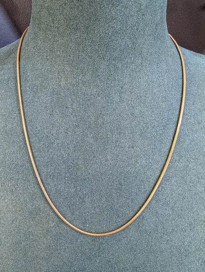 9ct Gold 18" Round Snake Chain Necklace - Rococo Jewellery