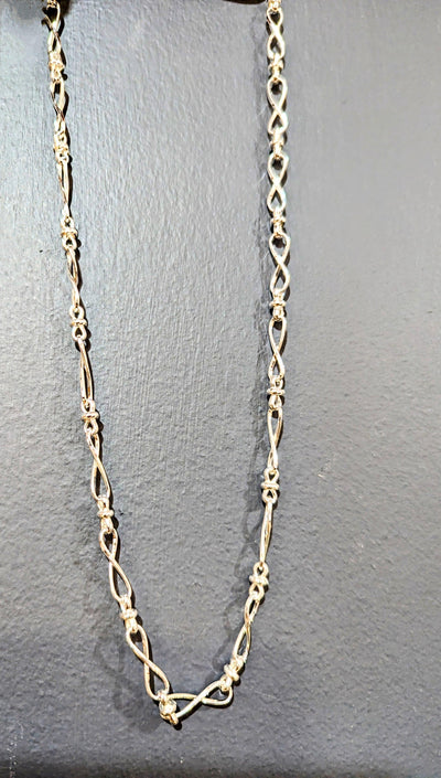 Sterling Silver Row of Infinity Twist Links Necklace - Rococo Jewellery