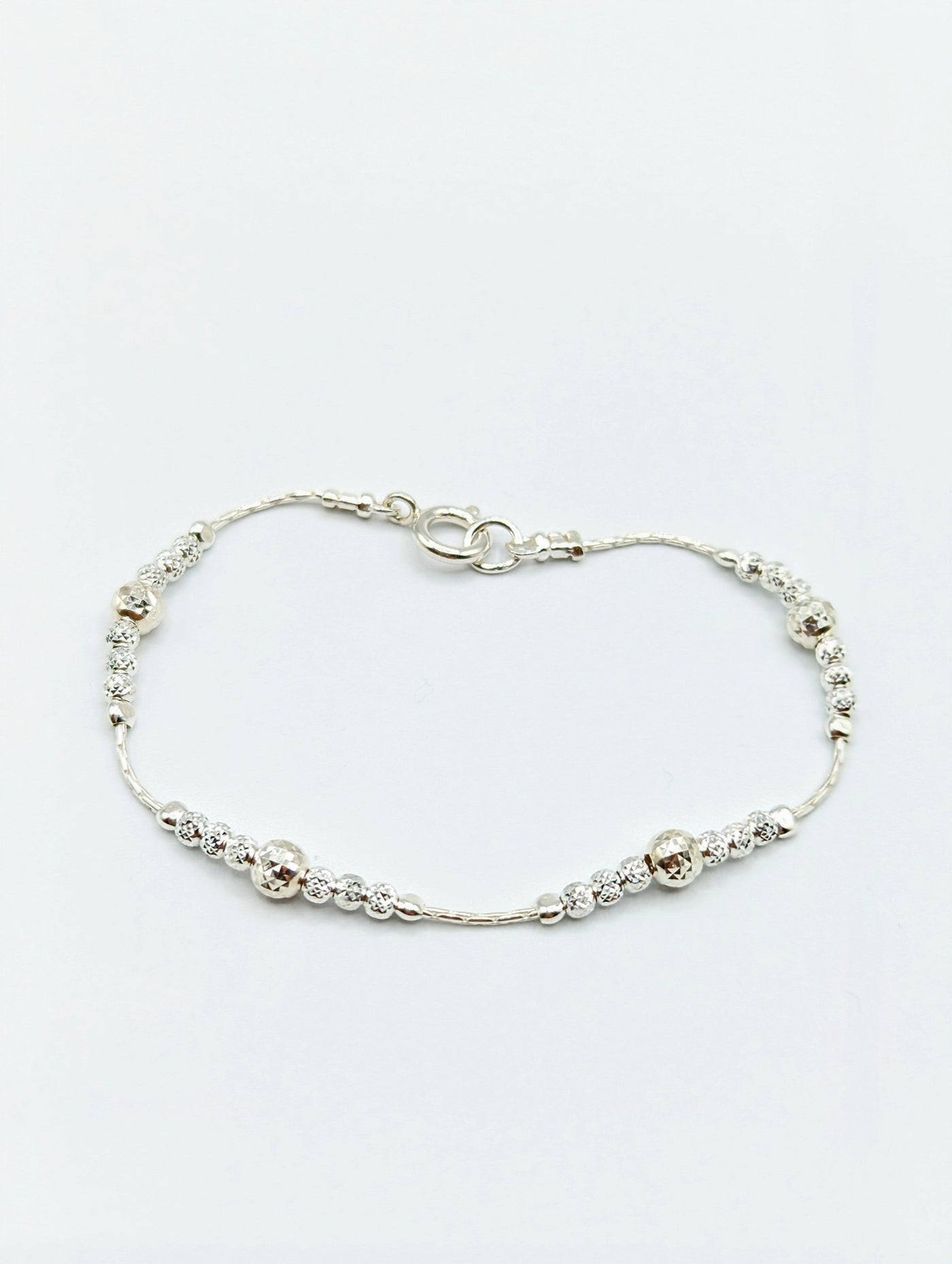Lavan Sparkling Silver Facet Bead Bracelet - Rococo Jewellery