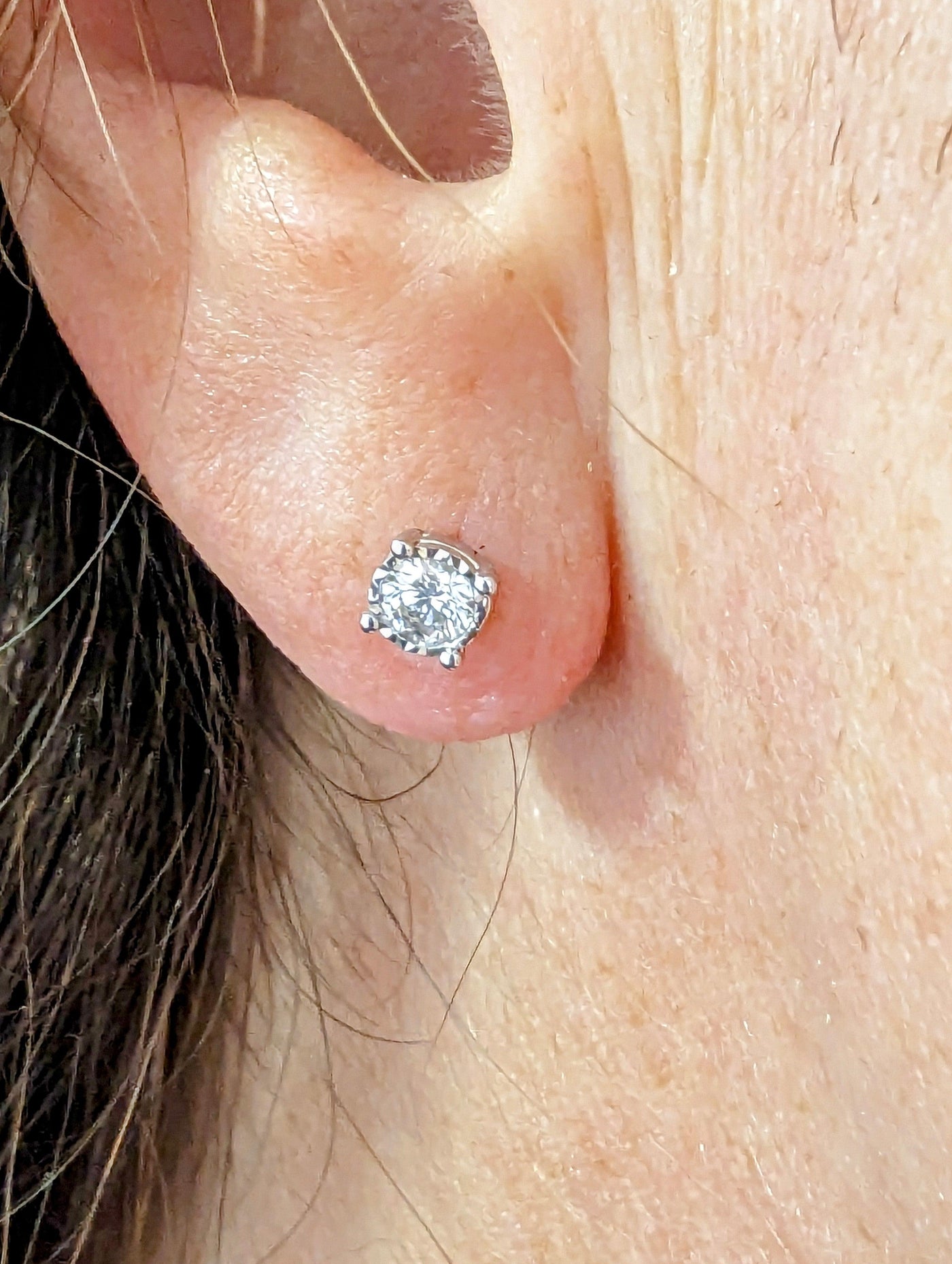9ct White Gold 0.35ct Diamond Stud Earrings - Rococo Jewellery