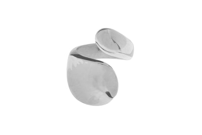 Silver Hammered S Shaped Ring - Rococo Jewellery