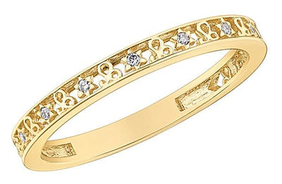 10ct Gold & Diamond Libra Zodiac Ring - Rococo Jewellery