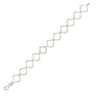 Sterling Silver Open Twist Squares Bracelet - Rococo Jewellery