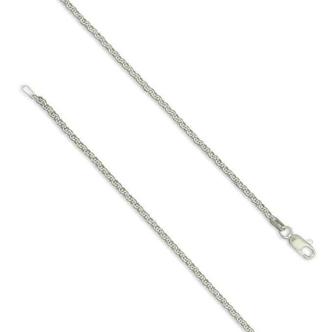 Silver Light Round Belcher Necklace - Rococo Jewellery