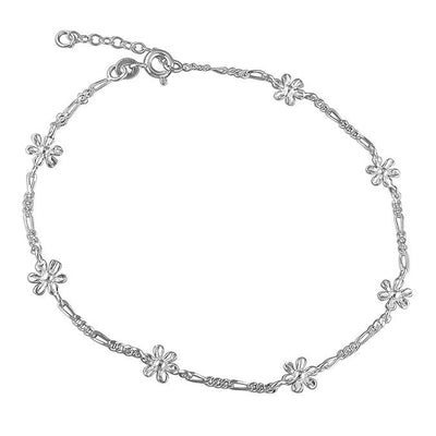 Sterling Silver Daisy Chain - Bracelet or Anklet - Rococo Jewellery