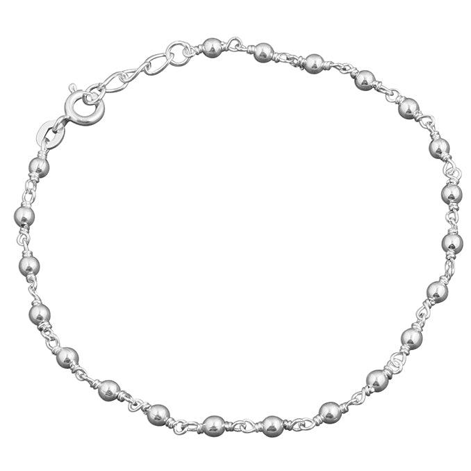 Sterling Silver Beads Bracelet - Rococo Jewellery