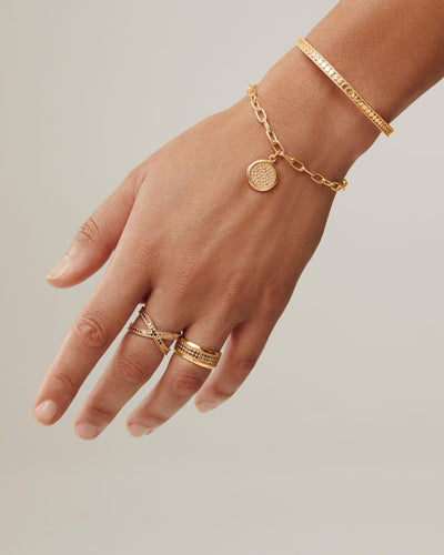 Anna Beck Classic Smooth Rim Charm Bracelet - Gold - Rococo Jewellery