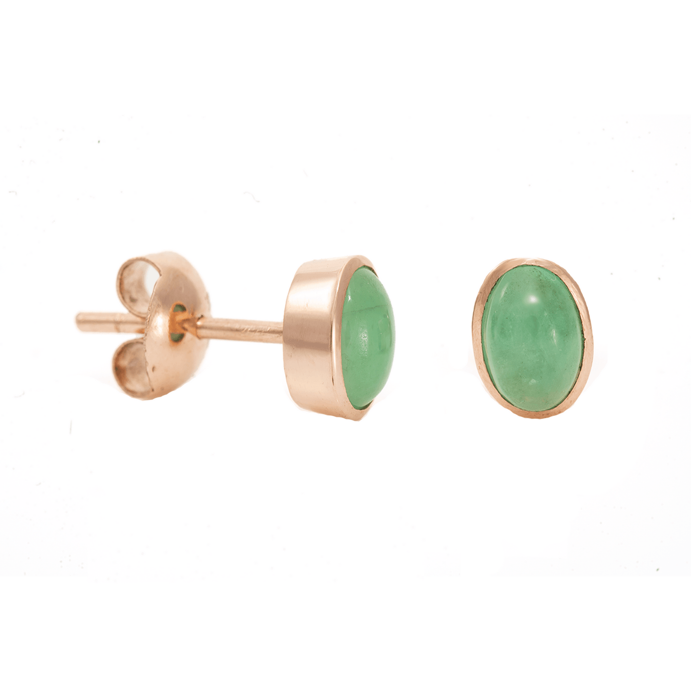 Simon Alexander 9ct Yellow Gold Emerald Stud Earrings - Rococo Jewellery