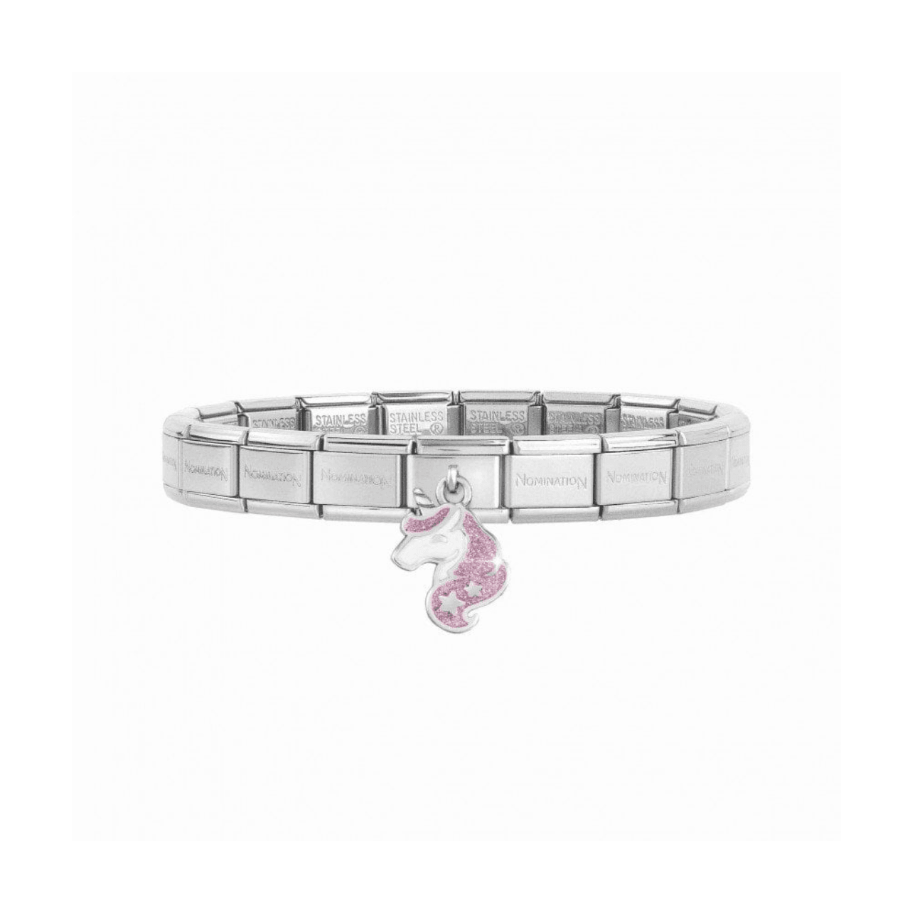 Nomination Classic Silver & Pink Unicorn Drop Charm - Rococo Jewellery