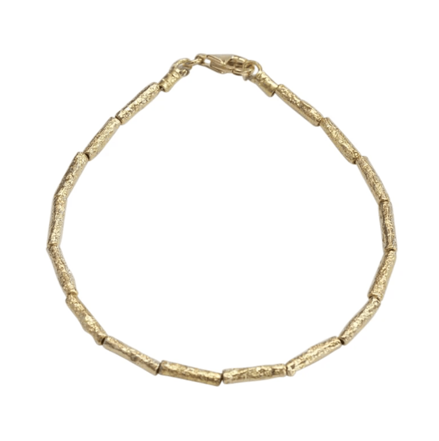 Gold Textured Tunnel Bracelet - Rococo Jewellery