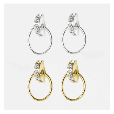 Kingsley Ryan Gemstone Hoop Stud Earrings - Silver or Gold Vermeil - Rococo Jewellery