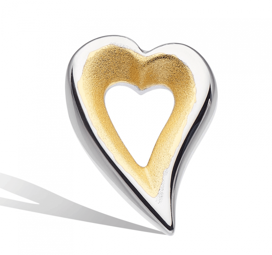 Kit Heath Desire Love Story Gold Heart Stud Earrings - Rococo Jewellery