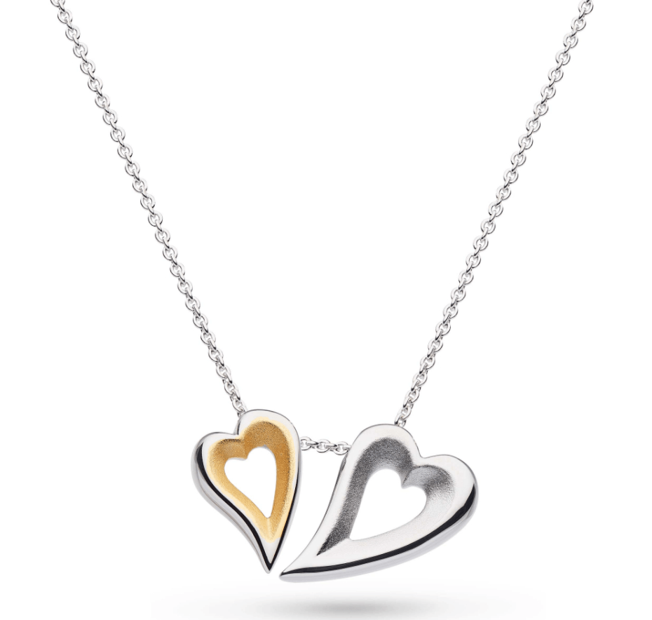 Kit Heath Desire Love Story Tender Together Gold Twinned Heart Necklace - Rococo Jewellery