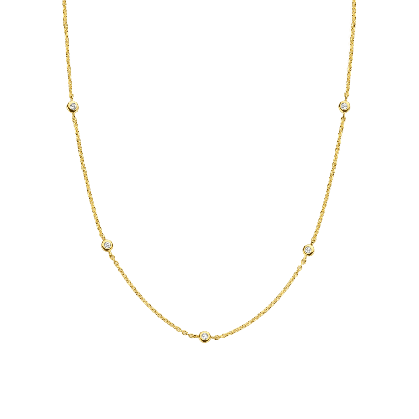 Ti Sento 18ct Gold Vermeil Cubic Zirconia Stream Necklace - Rococo Jewellery