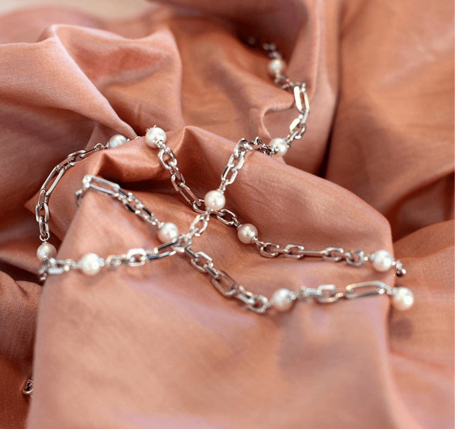 Kit Heath Revival Astoria Figaro Pearl Chain Link Multi Wear Station Necklace - Rococo Jewellery