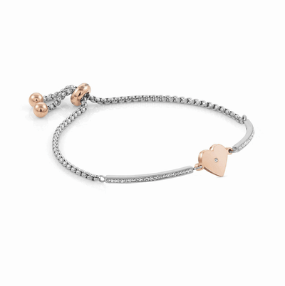 Nomination Milleluci Rose Gold and Stainless Steel Heart Bracelet - Rococo Jewellery
