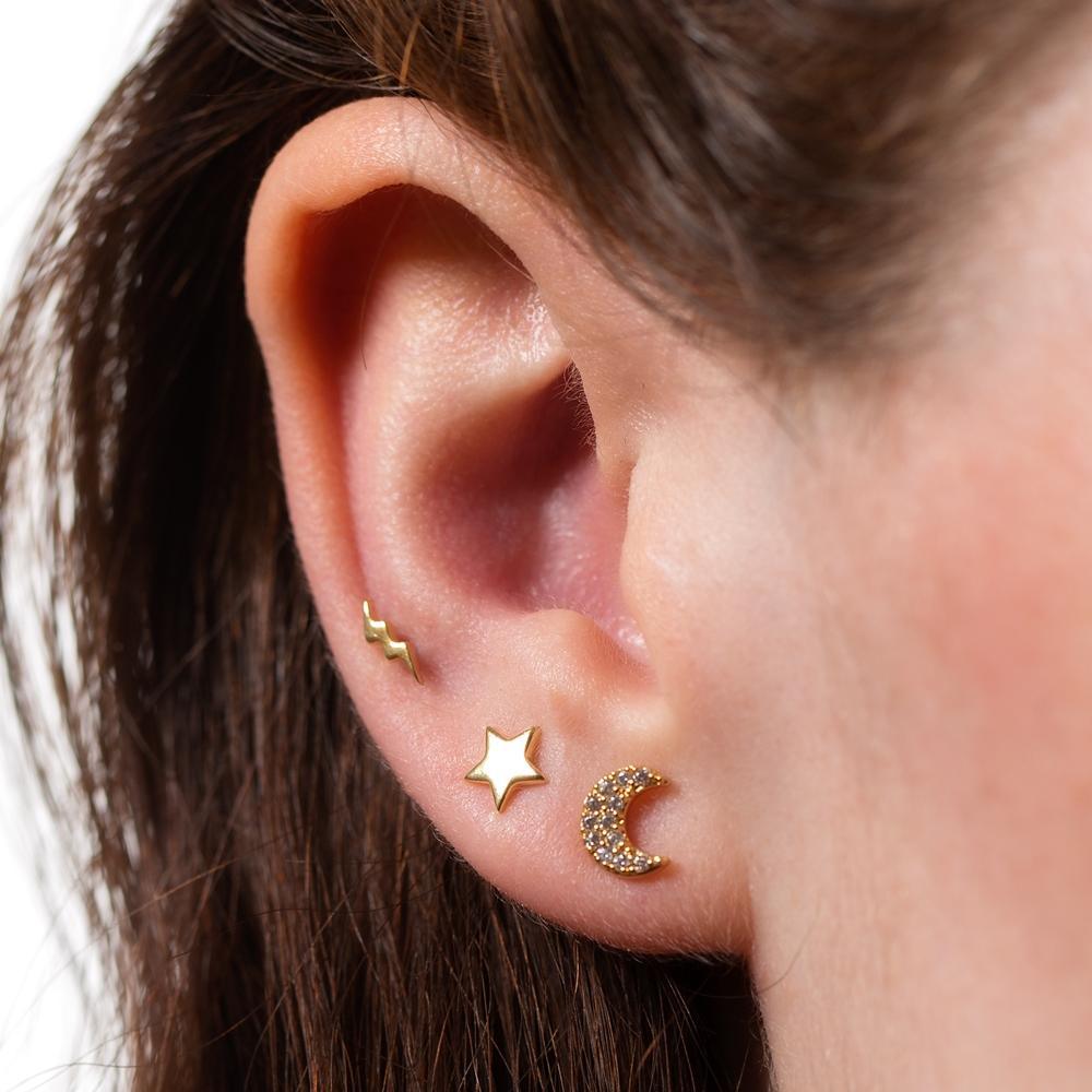 Scream Pretty Celestial Set of 3 Single Stud Earrings - Rococo Jewellery