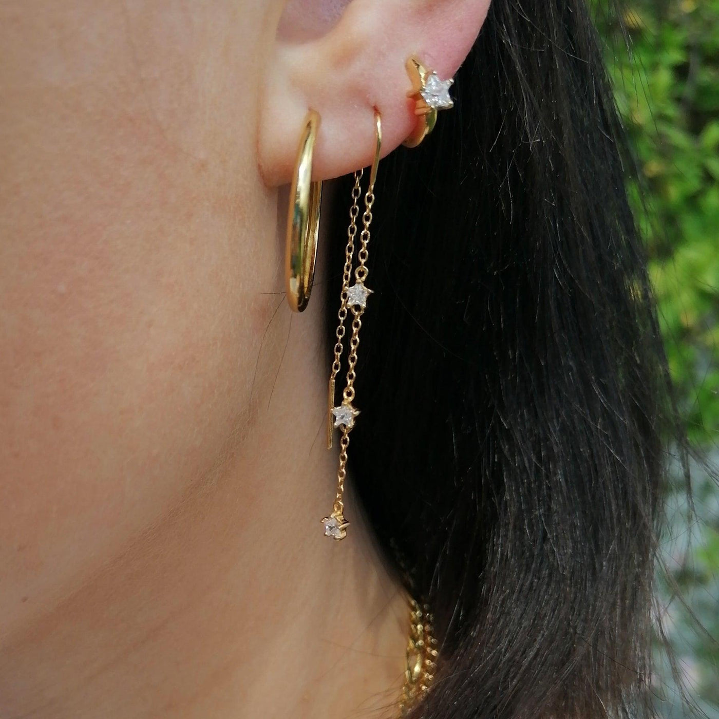 Sparkling Star Threader Earrings - Rococo Jewellery