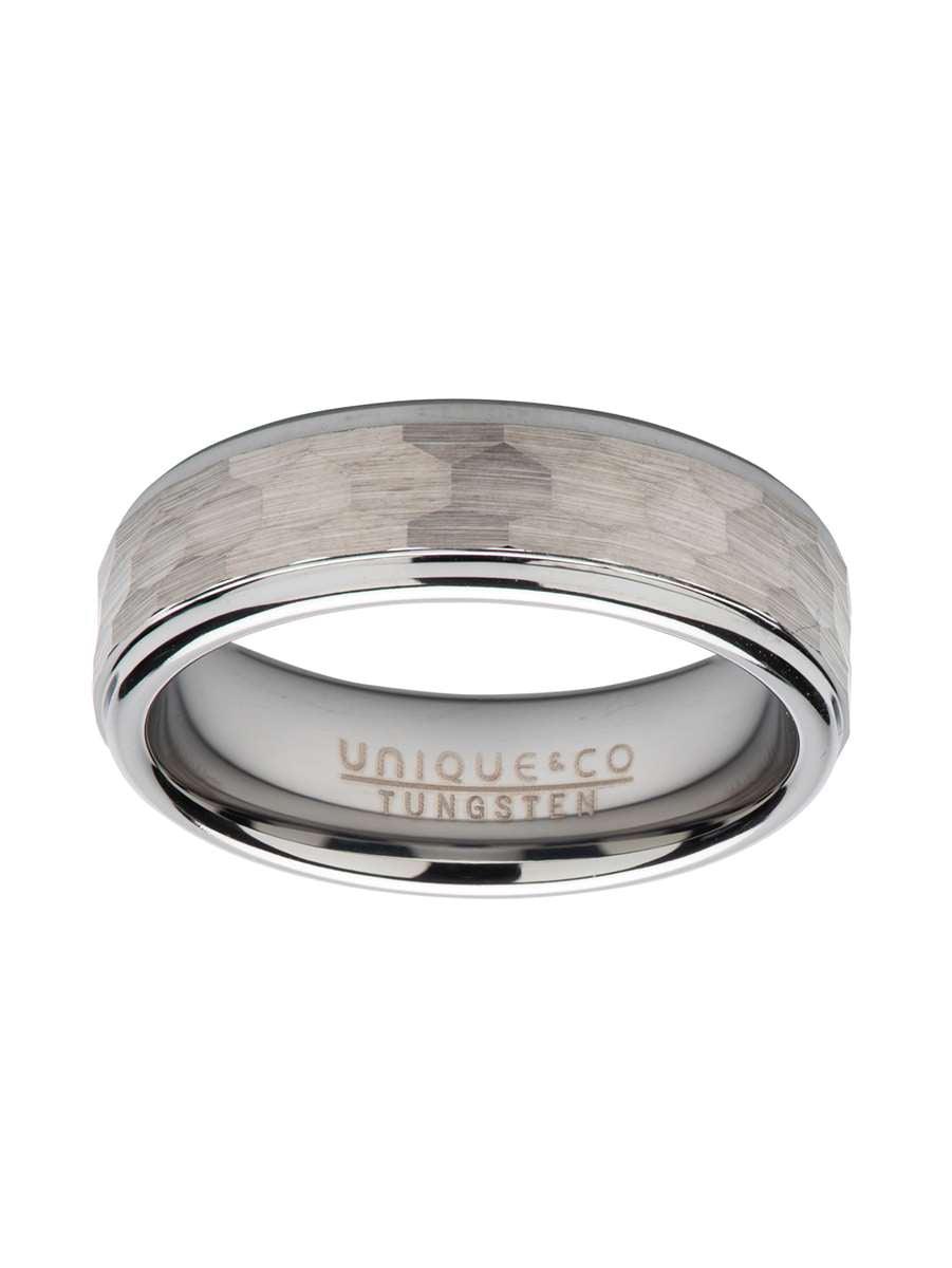 Unique & Co 6mm Hammered Tungsten Carbide Ring - Rococo Jewellery
