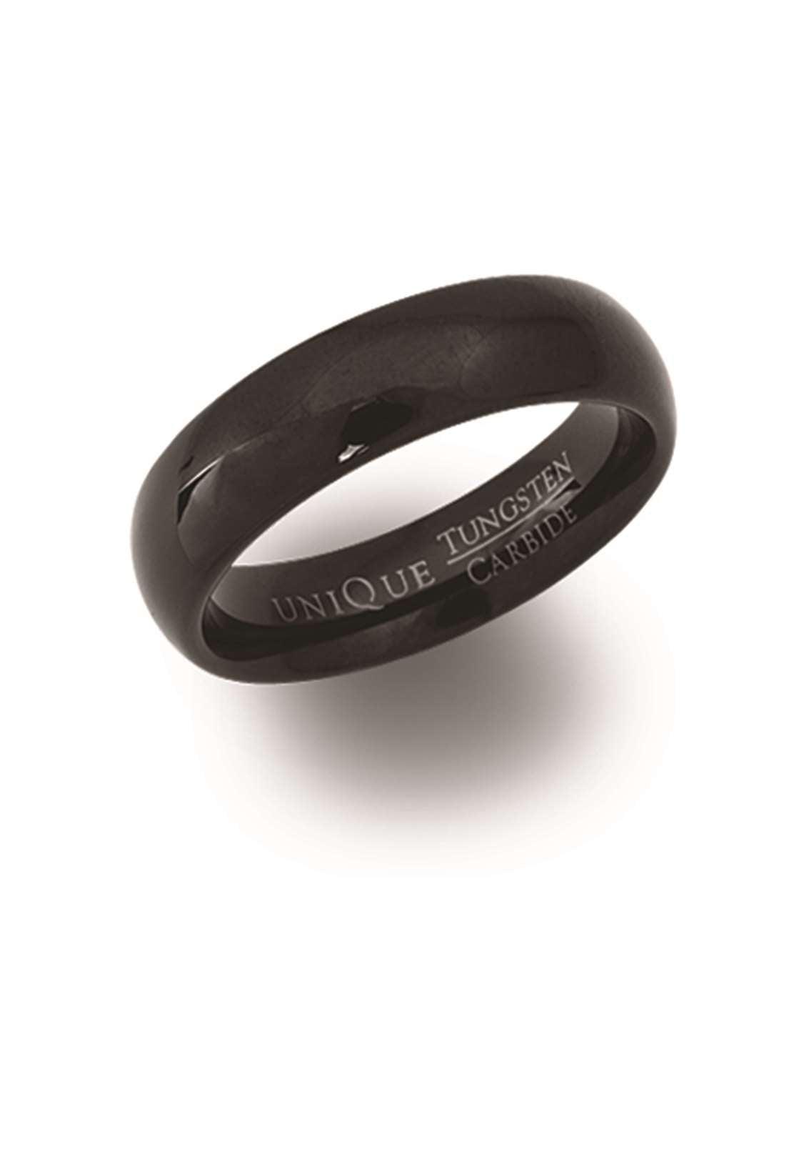 Unique & Co 6mm Tungsten Black IP Plating Ring - Rococo Jewellery